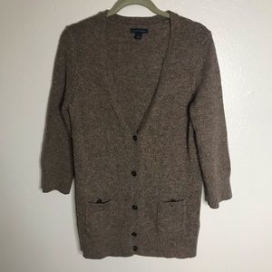 Tommy Hilfiger Wms wool blend brown cardigan L